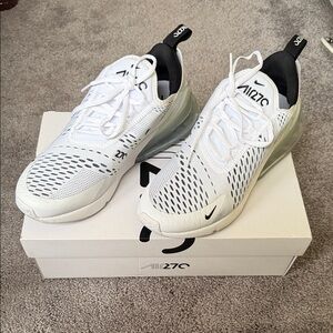 Nike Air Max 270 White Black Athletic Shoes